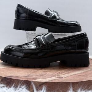 Nine West Shoes Womens Size 8.5M Loafer Platform Chunky Lug Sole Penny Slip On